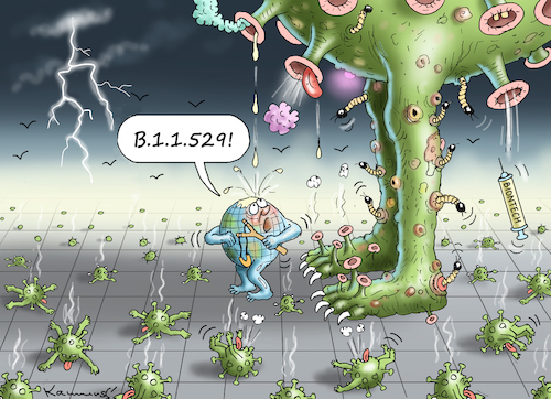 Cartoon: TANTE MEGAMORDSMUTANTE (medium) by marian kamensky tagged curevac,testzentren,corona,impfung,pandemie,booster,impfpflicht,curevac,testzentren,corona,impfung,pandemie,booster,impfpflicht