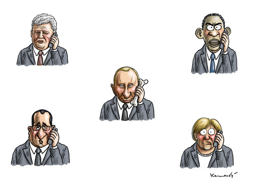 Cartoon: Telefonkonferenz (medium) by marian kamensky tagged eurovision,song,contest,in,denmark,russia,putin,poroschenko,obama,merkel,hollande,telefonkonferenz,ukraine,eurovision,song,contest,in,denmark,russia,putin,poroschenko,obama,merkel,hollande,telefonkonferenz,ukraine