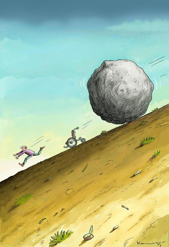 Cartoon: The rolling stone (medium) by marian kamensky tagged humor