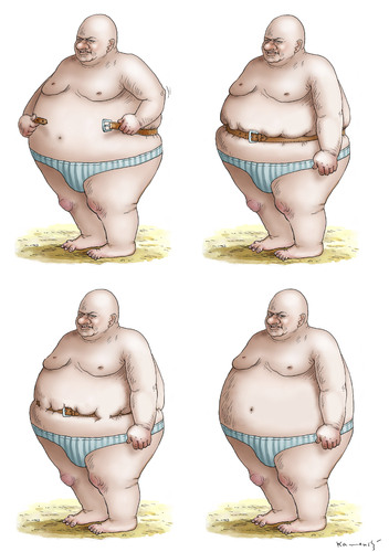 Cartoon: Thick man (medium) by marian kamensky tagged dicker,mann,sparen,gürtel,enger,schnallen,griechenland,vinizelos,mann,gürtel,griechenland,dick,übergewicht