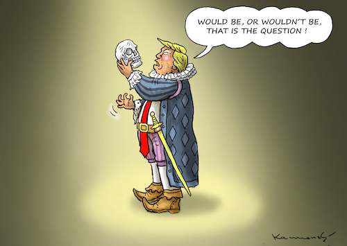 Cartoon: TO BE TRUMP (medium) by marian kamensky tagged obama,trump,präsidentenwahlen,usa,baba,vanga,republikaner,inauguration,demokraten,wikileaks,g7,kanada,faschismus,putin,helsinki,obama,trump,präsidentenwahlen,usa,baba,vanga,republikaner,inauguration,demokraten,wikileaks,g7,kanada,faschismus,putin,helsinki