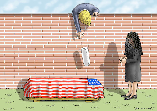 Cartoon: TRAURIGER TRUMP (medium) by marian kamensky tagged obama,trump,präsidentenwahlen,usa,baba,vanga,republikaner,inauguration,demokraten,wikileaks,faschismus,obama,trump,präsidentenwahlen,usa,baba,vanga,republikaner,inauguration,demokraten,wikileaks,faschismus