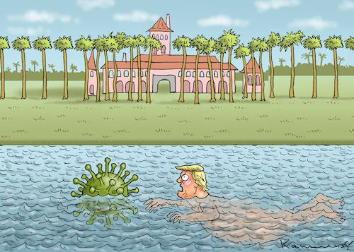 Cartoon: TRUMP AUF MAR-A-LAGO (medium) by marian kamensky tagged brexit,theresa,may,england,eu,schottland,weicher,wahlen,boris,johnson,nigel,farage,ostern,seidenstrasse,xi,jinping,referendum,trump,monsanto,bayer,glyphosa,strafzölle,coronavirus,brexit,theresa,may,england,eu,schottland,weicher,wahlen,boris,johnson,nigel,farage,ostern,seidenstrasse,xi,jinping,referendum,trump,monsanto,bayer,glyphosa,strafzölle,coronavirus