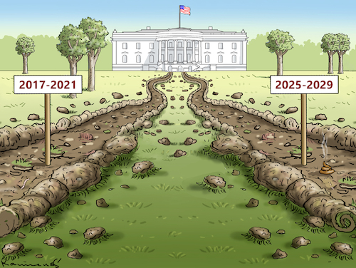 Cartoon: TRUMPS PRÄSEIDENTSCHAFTEN (medium) by marian kamensky tagged trump,und,der,hurrikan,milton,trumps,präseidentschaften,trump,und,der,hurrikan,milton,trumps,präseidentschaften