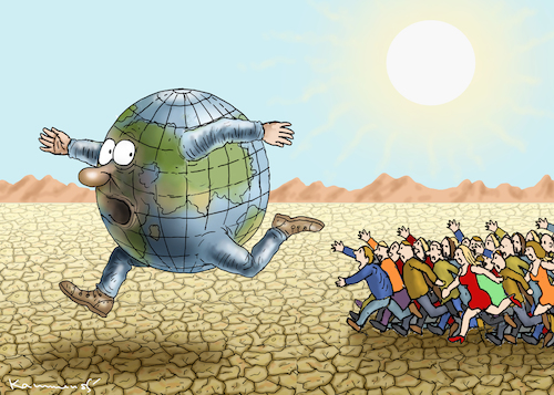 Cartoon: ÜBERBEVÖLKERUNG IM KLIMAWANDEL (medium) by marian kamensky tagged überbevölkerung,im,klimawandel,überbevölkerung,im,klimawandel