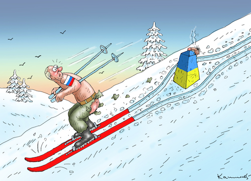 Cartoon: UKRAINE-AGGRESSOR PUTIN (medium) by marian kamensky tagged putins,bescherung,ukraine,provokation,swift,nato,osterweiterung,putins,bescherung,ukraine,provokation,swift,nato,osterweiterung