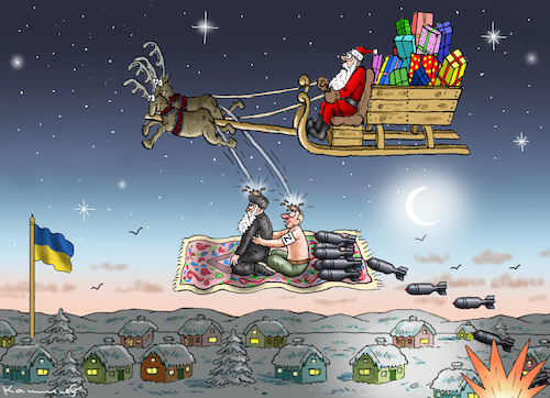 Cartoon: UKRAINISCHE WEIHNACHTEN (medium) by marian kamensky tagged ukrainische,weihnachten,infrastruktur,putin,iran,ukrainische,weihnachten,infrastruktur,putin,iran