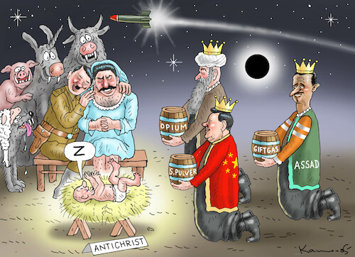 Cartoon: UNFROHE WEIHNACHTEN (medium) by marian kamensky tagged faschistischer,weihnachtsterror,putin,ukraine,energieterror,faschistischer,weihnachtsterror,putin,ukraine,energieterror