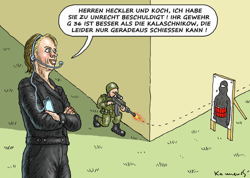 Cartoon: URSULA UND DIE M36 (medium) by marian kamensky tagged ursula,und,die,m36,ursula,und,die,m36