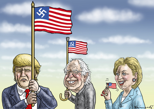 Cartoon: USA QUALENWAHLEN (medium) by marian kamensky tagged amerika,in,wahlen,wahlen,in,amerika