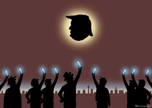 Cartoon: USA TOTALE SONNENFINSTERNIS (medium) by marian kamensky tagged obama,trump,präsidentenwahlen,usa,baba,vanga,republikaner,inauguration,demokraten,charlottesville,wikileaks,totale,sonnenfinsternis,faschismus,obama,trump,präsidentenwahlen,usa,baba,vanga,republikaner,inauguration,demokraten,charlottesville,wikileaks,totale,sonnenfinsternis,faschismus