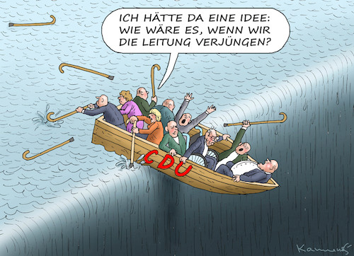 Cartoon: VERJÜNGUNG DER CDU (medium) by marian kamensky tagged tv,triell,laschet,baerbock,scholz,merkel,söder,jamaika,zukunftsteam,tv,triell,laschet,baerbock,scholz,merkel,söder,jamaika,zukunftsteam