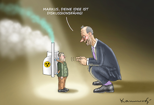 Cartoon: VERSÖDERTER MERZ (medium) by marian kamensky tagged energiewende,habeck,söder,atomausstieg,merz,atommeiler,energiewende,habeck,söder,atomausstieg,merz,atommeiler