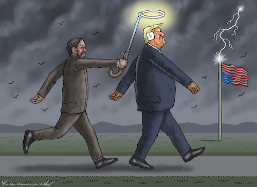 Cartoon: VIZE VANCE (medium) by marian kamensky tagged vize,vance,trump,ohr,attentat,vize,vance,trump,ohr,attentat