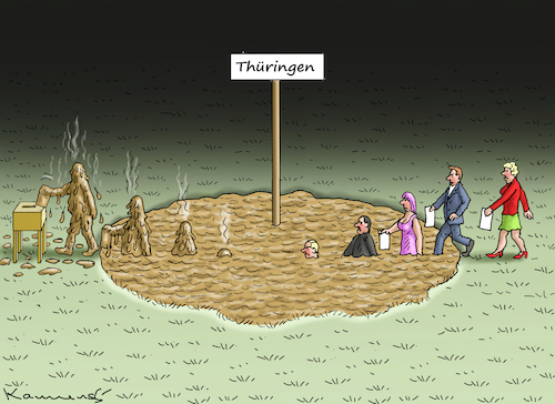Cartoon: WAHLEN IN THÜRINGEN (medium) by marian kamensky tagged wahlen,in,thüringen,wahlen,in,thüringen