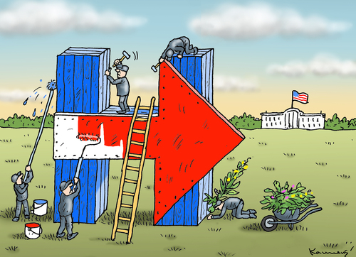 Cartoon: Wahlkampf in Amerika (medium) by marian kamensky tagged kandidatin,hillary,clinton,kandidatin,hillary,clinton