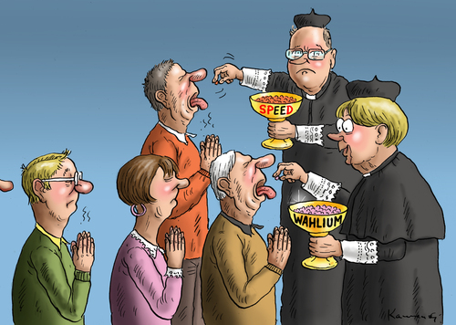 Cartoon: Wahlkrampf (medium) by marian kamensky tagged peer,steinbrück,kanzlerkandidat,wahlen,spd,sigmar,gabriel,attacke,angela,merkel,cdu,scu,peer,steinbrück,kanzlerkandidat,wahlen,spd,sigmar,gabriel,attacke,angela,merkel,cdu,scu