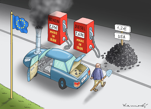 Cartoon: WARUM DER IRANKRIEG (medium) by marian kamensky tagged strasse,von,hormus,wieder,gesperrt,strasse,von,hormus,wieder,gesperrt