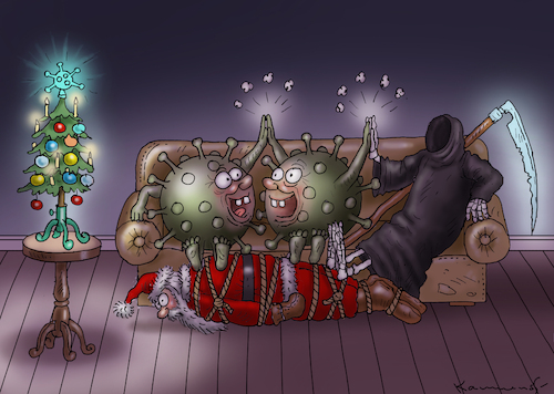 Cartoon: WEIHNACHTEN (medium) by marian kamensky tagged curevac,testzentren,corona,impfung,pandemie,booster,impfpflicht,curevac,testzentren,corona,impfung,pandemie,booster,impfpflicht