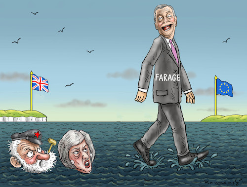 Cartoon: WENN SICH ZWEI STREITEN (medium) by marian kamensky tagged brexit,theresa,may,england,eu,schottland,weicher,wahlen,boris,johnson,nigel,farage,ostern,referendum,brexit,theresa,may,england,eu,schottland,weicher,wahlen,boris,johnson,nigel,farage,ostern,referendum