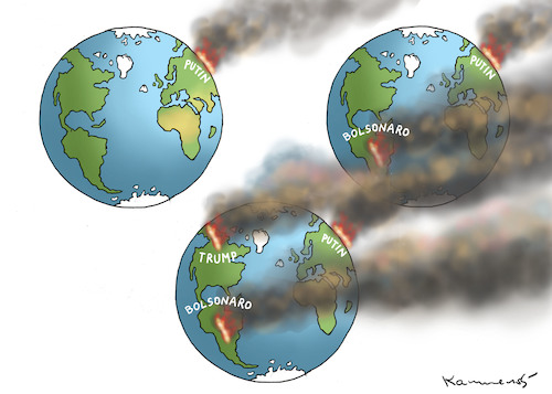 Cartoon: WETTBEWERB DER VOLLIDIOTEN (medium) by marian kamensky tagged jair,bolsonaro,brasilien,präsidentenwahl,faschismus,nationalisms,rechtsradikal,rassistisch,trump,mercosur,jair,bolsonaro,brasilien,präsidentenwahl,faschismus,nationalisms,rechtsradikal,rassistisch,trump,mercosur