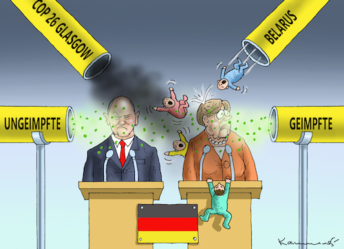 Cartoon: WIR SCHAFFEN DAS NICHT! (medium) by marian kamensky tagged curevac,testzentren,corona,impfung,pandemie,booster,impfpflicht,curevac,testzentren,corona,impfung,pandemie,booster,impfpflicht