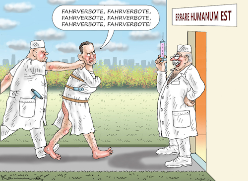 Cartoon: Wissing-Errare humanum est (medium) by marian kamensky tagged wissing,fahrverbote,fdp,errare,humanum,est,wissing,fahrverbote,fdp,errare,humanum,est