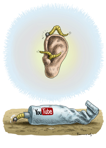 Cartoon: YouTube (medium) by marian kamensky tagged you,tube,ohrwürmer,musik,music,commerz,verbraucherschutz,konsum,you,tube,ohrwürmer,musik,music,commerz,verbraucherschutz,konsum