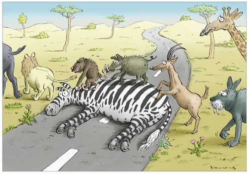 Cartoon: Zebrastreifen (medium) by marian kamensky tagged afrika,zebrastreifen,naturdesaster,naturkatastrofe,afrika,zebrastreifen,naturkatastrophee,naturdesaster,natur,tiere