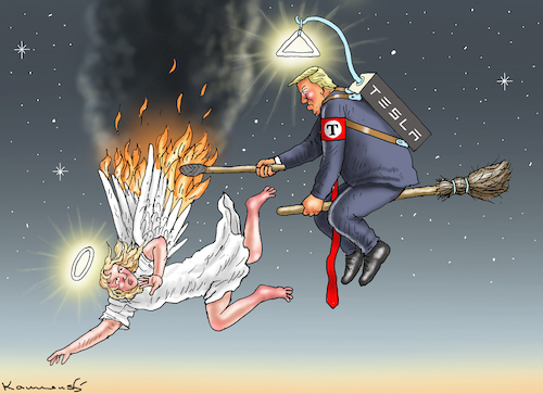 Cartoon: ZUFALL ABSOLUT AUSGESCHLOSSEN (medium) by marian kamensky tagged apolakyptische,reiter,hollywood,los,angeles,brände,apolakyptische,reiter,hollywood,los,angeles,brände