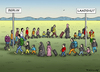 Cartoon: ENDLOSSCHLEIFE (small) by marian kamensky tagged eu,flüchtlinge,asyl,politik,willkommenskultur,terrorismus,heidenau,landshut,horst,seehofer,bayern