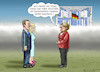 Cartoon: MÜTTERTREFFEN IN BERLIN (small) by marian kamensky tagged macron,besucht,merkel