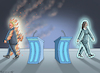 Cartoon: NACH DEM TV-DUELL (small) by marian kamensky tagged tv,duell,harris,vs,trump,abc