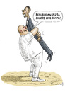 Cartoon: Republikaner liebt Obama (small) by marian kamensky tagged republikaner,usa,wahlkampf,obama,pizzabäcker,pizza,baker