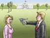 Cartoon: TRUMP VS CLINTON (small) by marian kamensky tagged obama,trump,präsidentenwahlen,usa,baba,vanga,republikaner,demokraten,faschismus