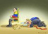 Cartoon: TRUMPMERKEL ATTACKIERT MADURO (small) by marian kamensky tagged venezuela,maduro,trump,putin,revolution,oil,industry,socialism