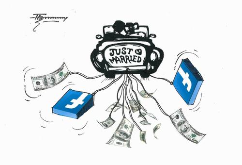 Cartoon: Facebooks Zukerberg gets married (medium) by Thommy tagged facebook,zukerberg,marriage