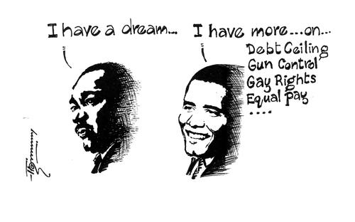 Cartoon: I have dreams (medium) by Thommy tagged obama
