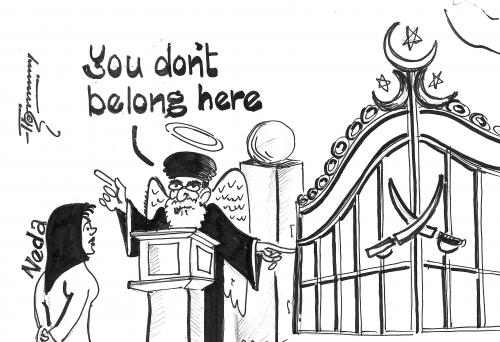 Cartoon: Neda  you dont belong here (medium) by Thommy tagged iran,neda