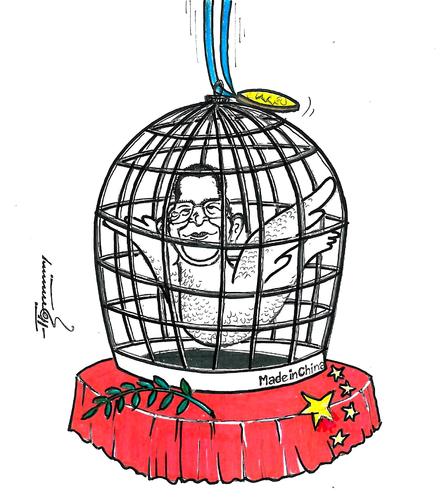 Cartoon: Nobel Peace Prize (medium) by Thommy tagged 2010,prize,peace,nobel