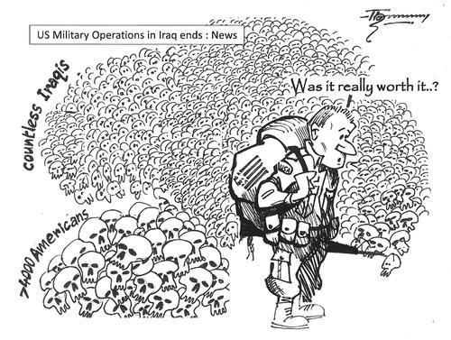 Cartoon: The exit from Iraq (medium) by Thommy tagged iraq,the,exit