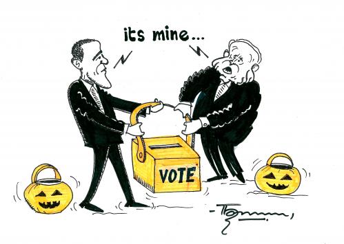 Cartoon: Trick O Treat Election Special (medium) by Thommy tagged us,election,halloween,trickotreat