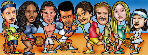 Cartoon: Stars of tennis (medium) by Krzyskow tagged stars,tennis