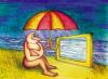 Cartoon: Beach (small) by Krzyskow tagged cartoon,nature,character,comic,designfrau,girl,illustration,line,love,man,mann,music,politics,sex,sport,tiere