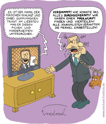 Cartoon: Erdogan vs. Böhmermann (medium) by Fredrich tagged erdogan,böhmermann,satire