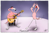 Cartoon: Flaminco (small) by Andreas Vollmar tagged flamingo,flamenco,musik,tanz,tiere