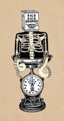 Cartoon: _ (medium) by the_pearpicker tagged scale,bones,skeleton,collage,rice,krispies,tentacles