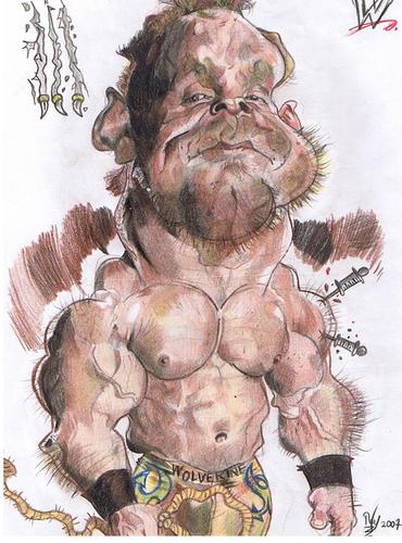 Cartoon: Chris Benoit ex WWE WWF wrestler (medium) by RoyCaricaturas tagged benoit,wwf,wwe,wrestling