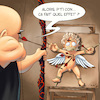 Cartoon: Cupidon - Target (small) by Mikl tagged mikl michael olivier miklart art illustration painting cupidon angel target bow torture