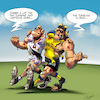 Cartoon: The Spirit of Rugby (small) by Mikl tagged mikl,michael,olivier,miklart,art,illustration,rugby,clermont,toulouse,stade,toulousain,asm,fair,play